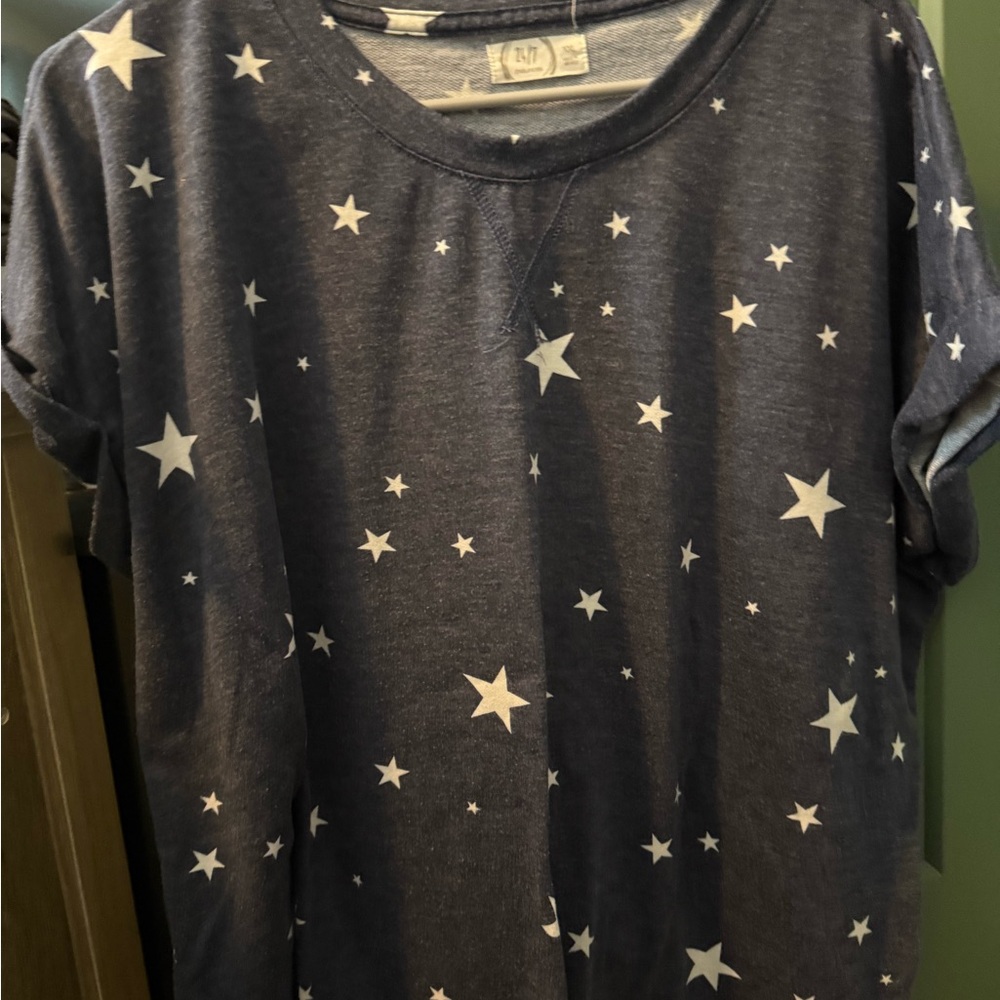 Maurices Navy Star Print Short Sleeve Tee